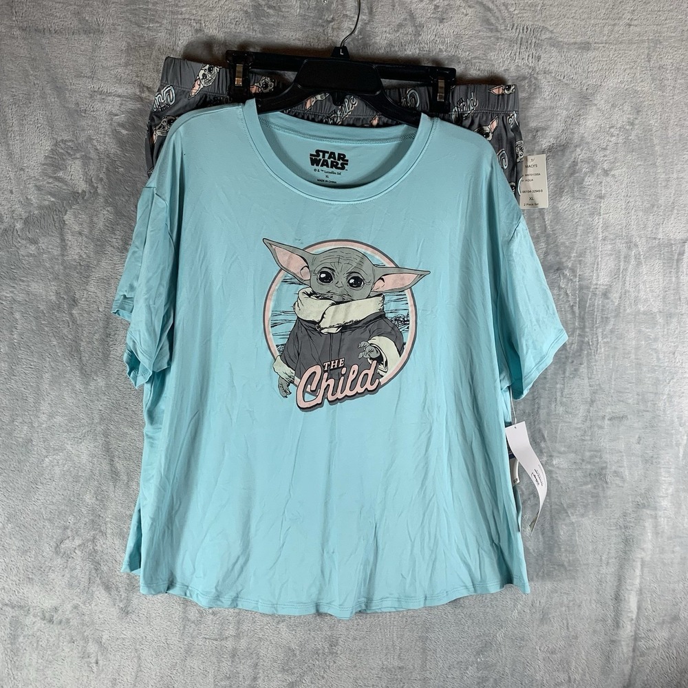 Disney Star Wars Mandalorian Women's Pajamas XL Shirt Shorts The Child Set NWT